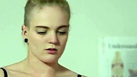 Peculiar bombshell swallowing all the cum in blowbang.