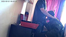 Damn! Watch this CCTV catch a secretary deepthroating the boss’s cock right at work.