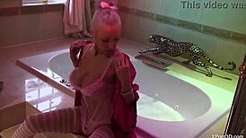 Two Blonde Witch Babes Tease and Ride a Lucky Guy's Huge Shaft