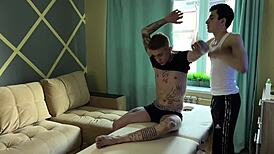 Man, these two twinkies are going at it hard!