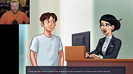 in summertime saga, netflix and chill turns into big cock masturbation and pussy play at home