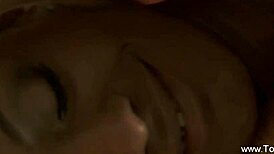 brunette couple relaxes with oiled yoni massage for intimate lovers