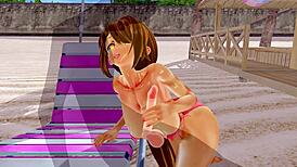 Big Ass Hentai Babe Squirts In Swimsuit Creampie