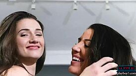 I love how these Portuguese and Canadian brunettes are hot lesbian babes in softcore action.