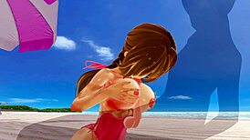 Big Ass Hentai Babe Squirts In Swimsuit Creampie