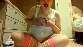 Hey, check out these tits getting creamed in homemade fun!