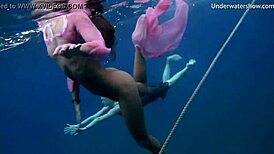 Are These Hot Teens In Bikinis Bathing Underwater In Tenerife Sea?