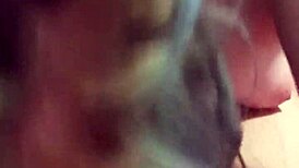 Blue-Haired Girl Performs Long Blowjob.