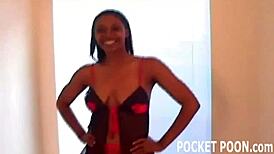 Big White Cock Penetrates Tight Black Pussy Deeply