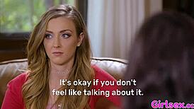 Hot lesbian recruiters Karla Kush, Emma Hix, Whitney Wright excel at seducing!