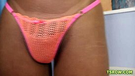 Does TS Maria Flavia give footjob and fuck guy's ass?