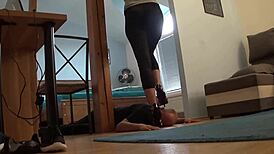 Trampling fetish session.
