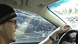 Teen gets fingered, gives shaved blowjob, and sucks off boyfriend with clothes ripped