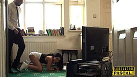 tattooed british submissive gets roughly fucked in domination scene