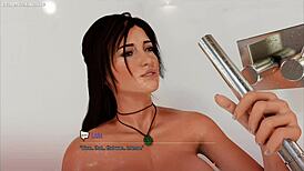 lara croft close-up wet pussy masturbation hot girl caught masturbating with shower head solo female masturbation - lara croft adventures 02 3d hentai porn games 😏