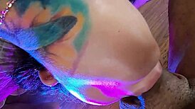 Sloppy Deep Throat For Stepdad With Pierced Tongue