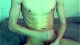 Watch this solo gay boy jerking off his cock.