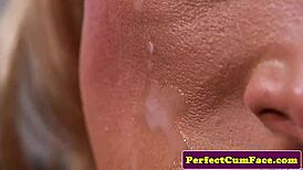 bigtitted babe tugs out facial cumshot