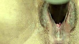 Close-Up POV Solo Latina Plays with Big Black Dildo