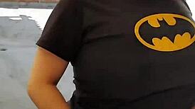 Sammy Owens relaxes by sunbathing on the webcam