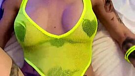 sexy tattooed hottie misha montana rides in lingerie.