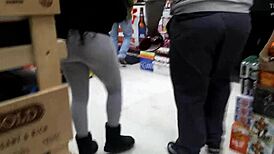 ebony shorty buying booze in baltimore store on hidden camera