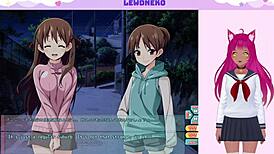 Vtuber engages in solo masturbation while playing Go Go Nippon game, reaching orgasm with vibrator.