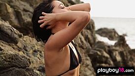 Canadian Beauty Kristie Taylor Removes Bikini At Beach