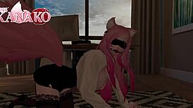 Teacher feels intense pleasure as catgirl pet gagged and squirting