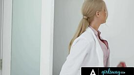 Yo, caught horny doc Rachael Cavalli rubbing one out in break room… steamy sex follows! 🔥