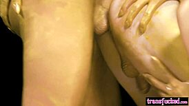 The photographer squirts as her shemale model fucks her hard.