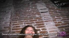 Look at this glorious nightclub upskirt, revealing amazing red rose panties!