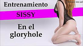 Joi sissy trains hard at the gloryhole with daring moves. Her skills shine through every moment.
