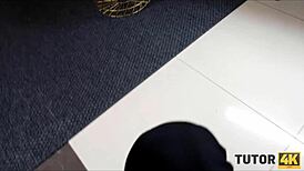 Tutor4k teacher discovers sex toys and spreads legs for intense blowjob session