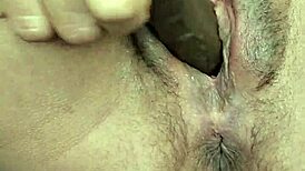 Close-Up POV Solo Latina Plays with Big Black Dildo