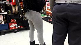 ebony shorty buying booze in baltimore store on hidden camera