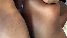 phat ass booty gets cum in tight ebony pussy