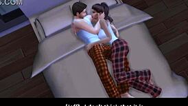 Girl next door cheats in wedding booty call in Sims 4.