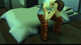 Girl next door cheats in wedding booty call in Sims 4.