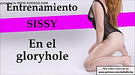 Joi sissy trains hard at the gloryhole with daring moves. Her skills shine through every moment.