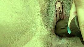 Close-Up POV Solo Latina Plays with Big Black Dildo