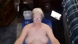 Early morning yoga with hot mature Vee’s big ass