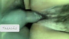 latina drinks cum from hairy pussy