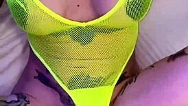 sexy tattooed hottie misha montana rides in lingerie.