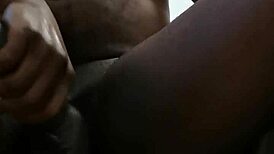 Katika73 engages in masturbation with a big black monster cock, aiming for cum