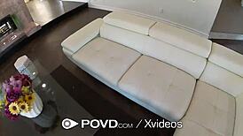 Povd Step Sis Blackmails Porn Watching Step Bro With Brunette Blowjob And Cumshot On Small Tits