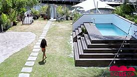 Scoping Out My Stepsis Demi Sutra with Her Petite Ebony Frame