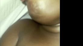 Ebony couple shares emotional sex with big black cock riding and squirting