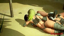 Chicas Soldados Se Calientan Para Su Capit�n