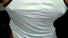 Ebony Girl Teases with Stunning Tits Up Close